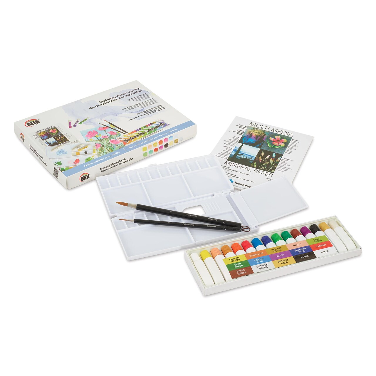 Niji Premier Watercolor Tubes - Exploring Watercolors, Set of 19, 6 ml
